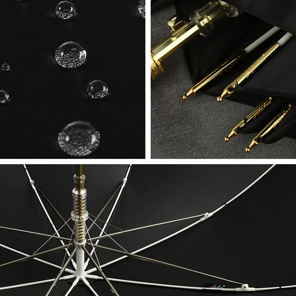 Gold Snake Luxury Business Long Handle Umbrella