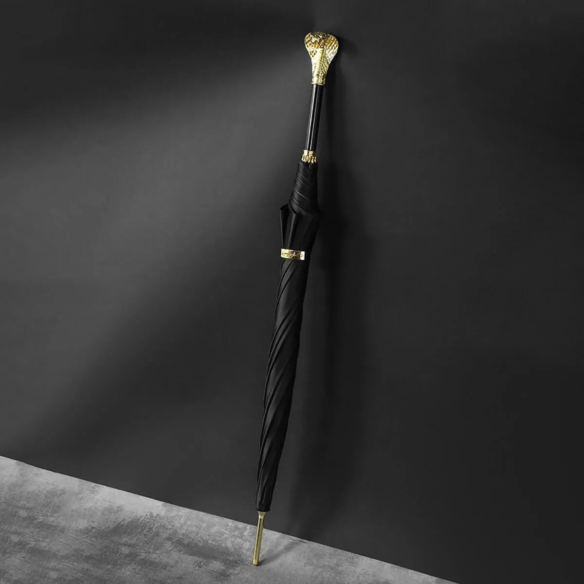 Gold Snake Luxury Business Long Handle Umbrella