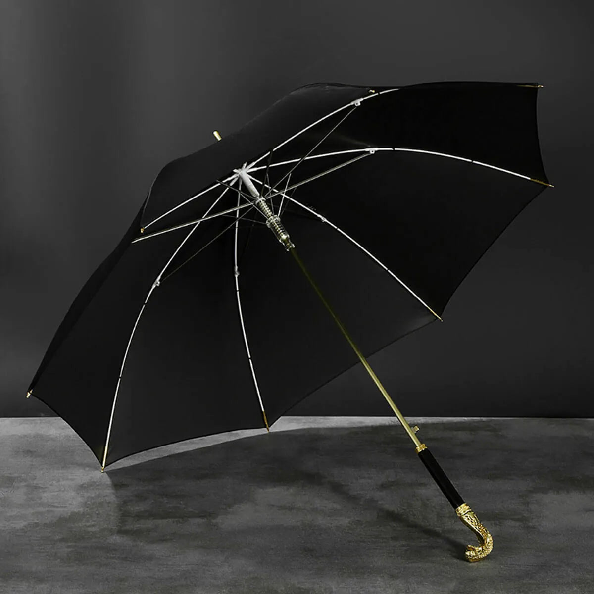 Gold Snake Luxury Business Long Handle Umbrella