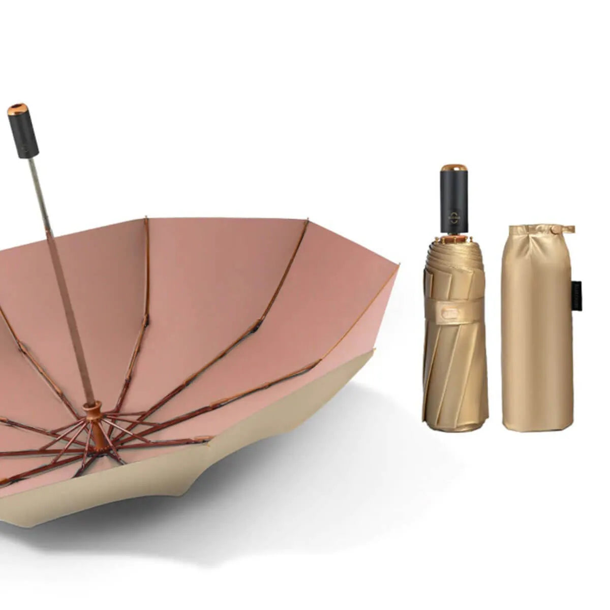 Golden Fully Automatic Windproof Folding Umbrella