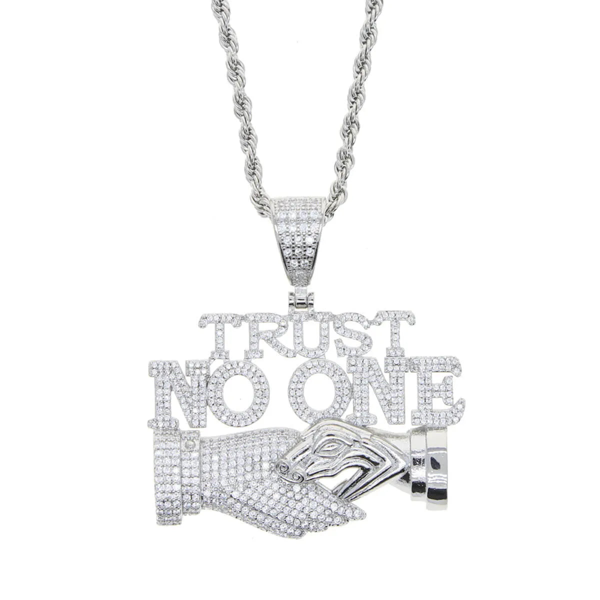 Golden Letter Trust no One Pendant Chain Necklace