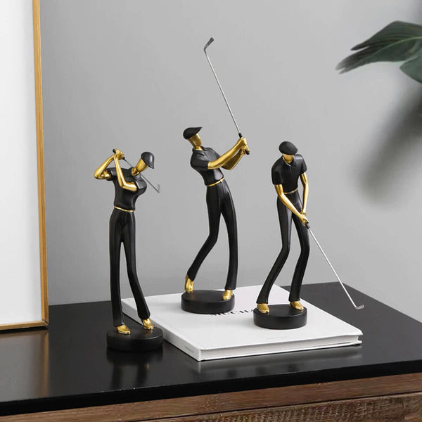 Golfer Black Golf Modern Sculpture