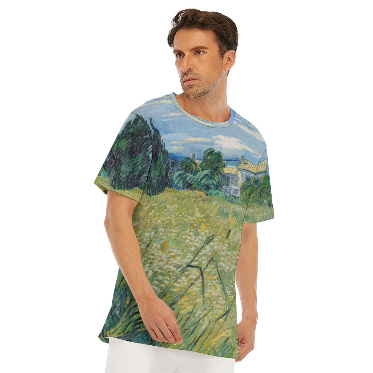 Green Wheat Field with Cypress Vincent Van Gogh T-Shirt