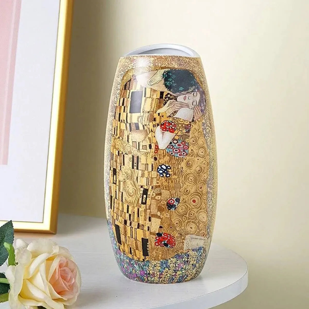 Gustav Klimt Kiss Painting Luxury Ceramic Vase