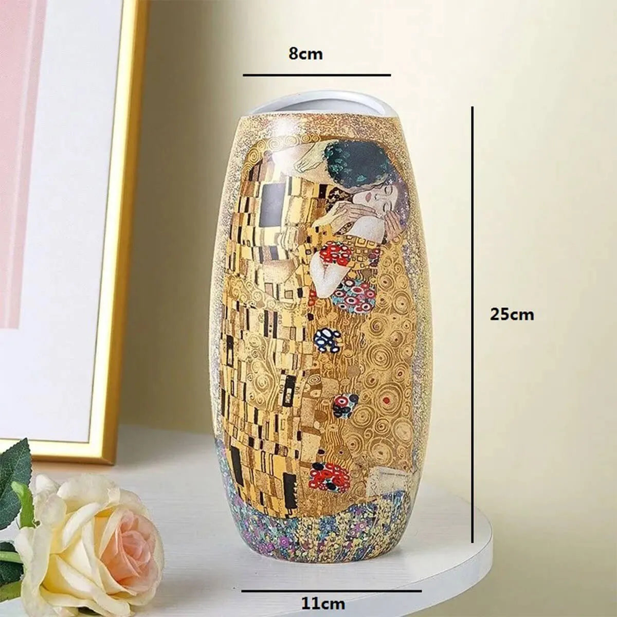 Gustav Klimt Kiss Painting Luxury Ceramic Vase