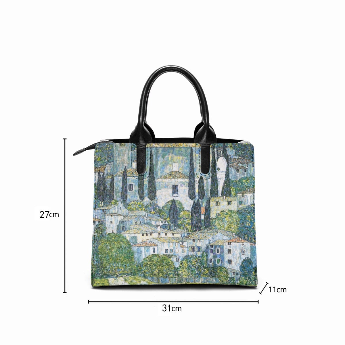 Gustav Klimt’s Kirche in Cassone Painting Fashion Handbag