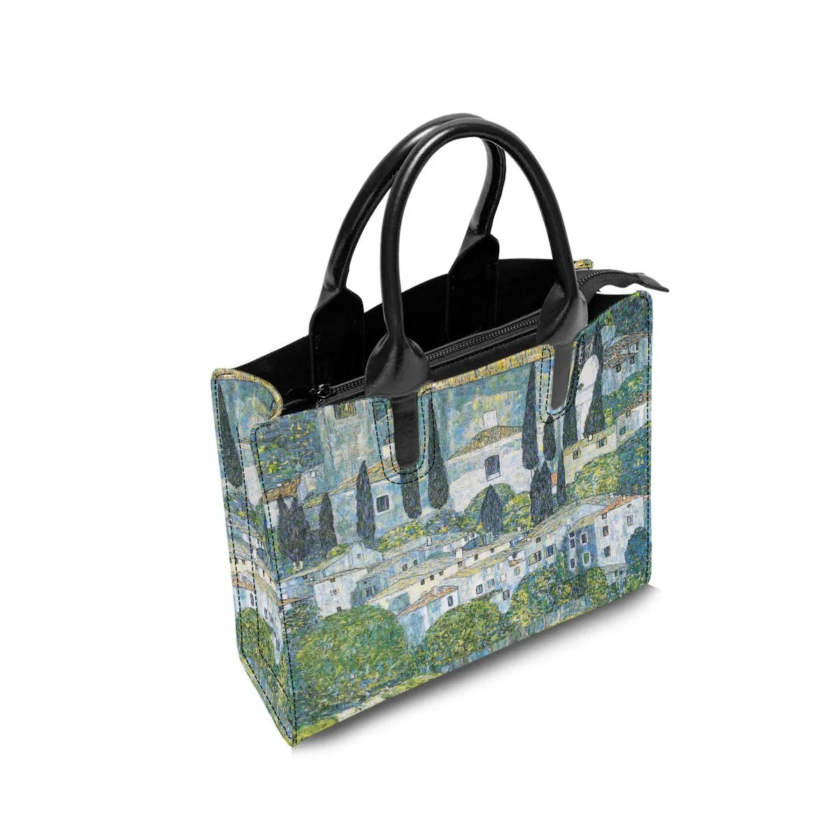 Gustav Klimt’s Kirche in Cassone Painting Fashion Handbag