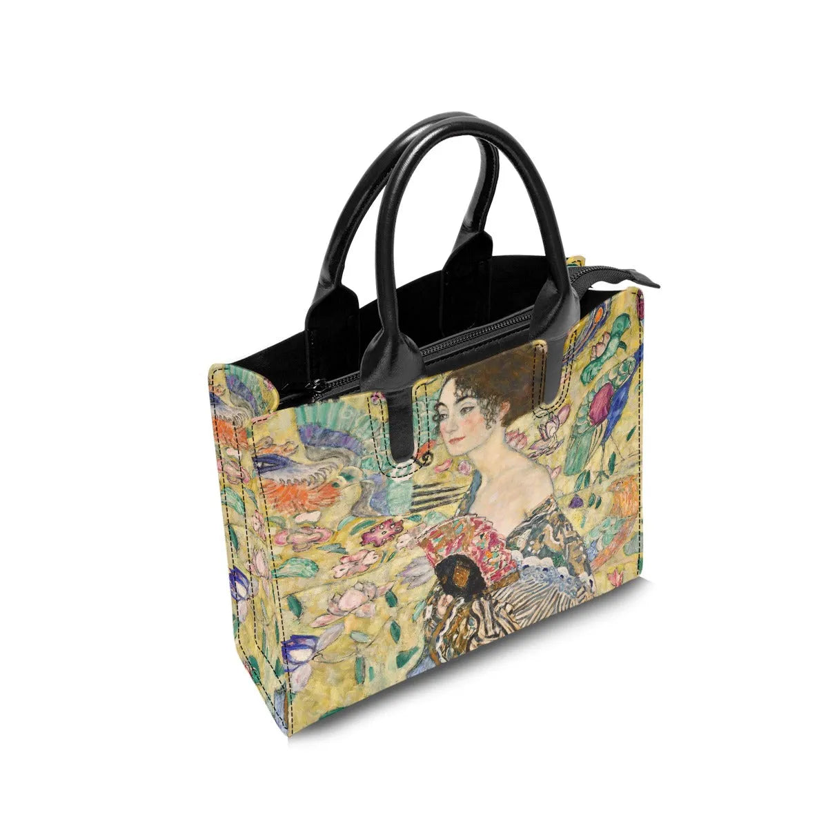 Gustav Klimt’s Lady with Fan Painting Fashion Handbag