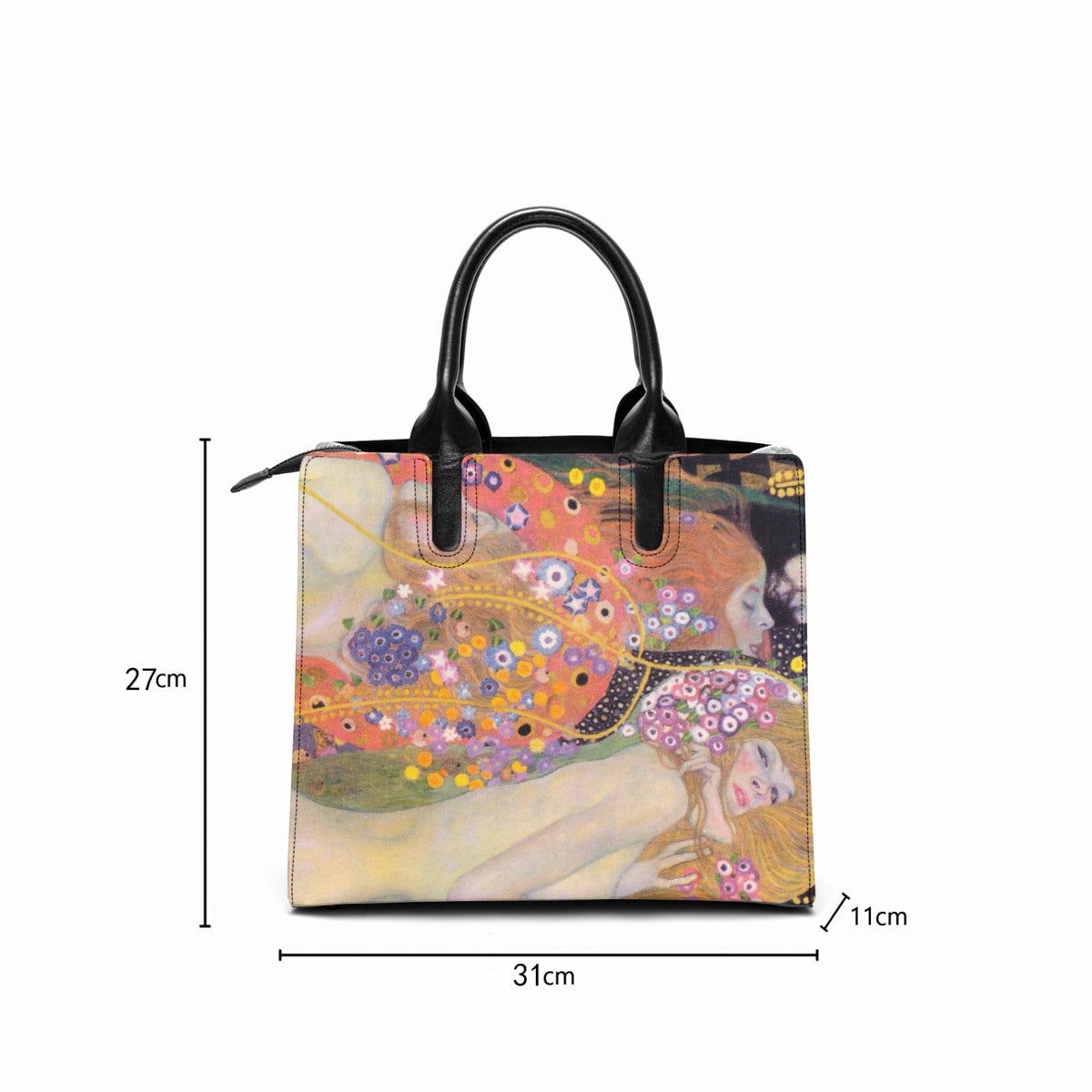 Gustav Klimt’s Water Serpents II Leather Handbag
