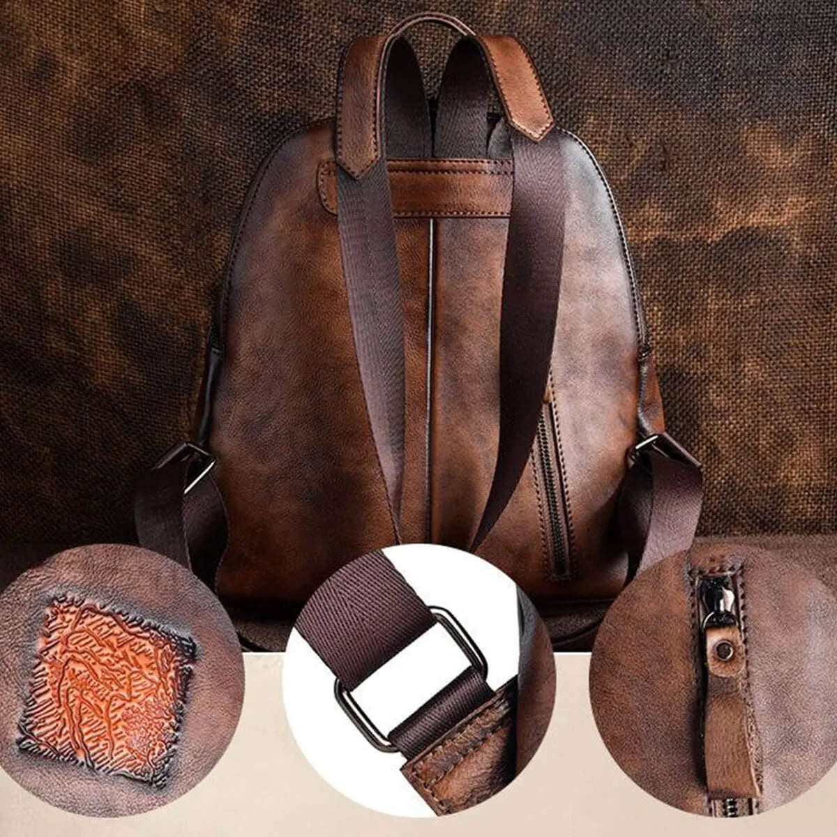 Vintage Style Embossed Backpack