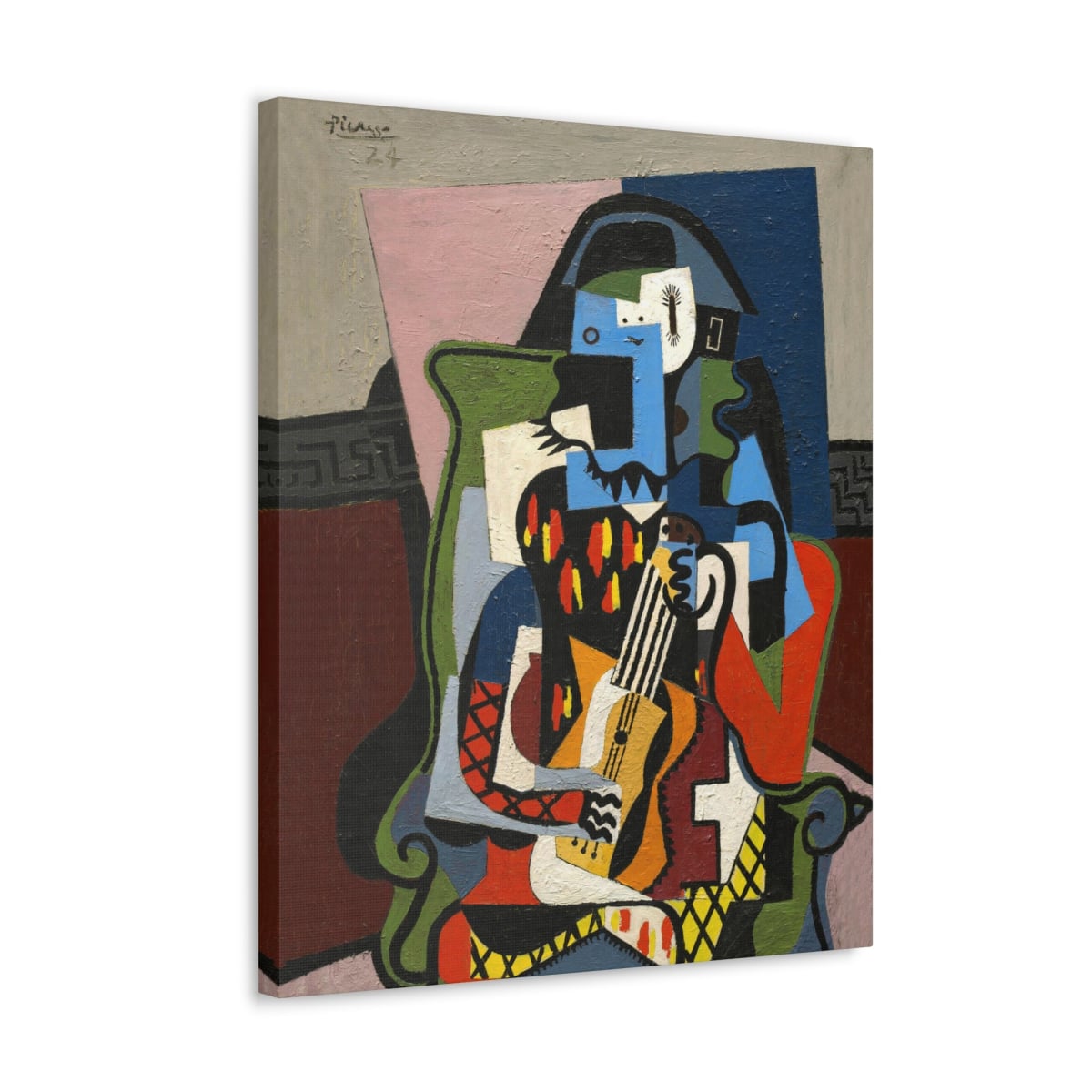 Harlequin Musician Pablo Picasso Canvas