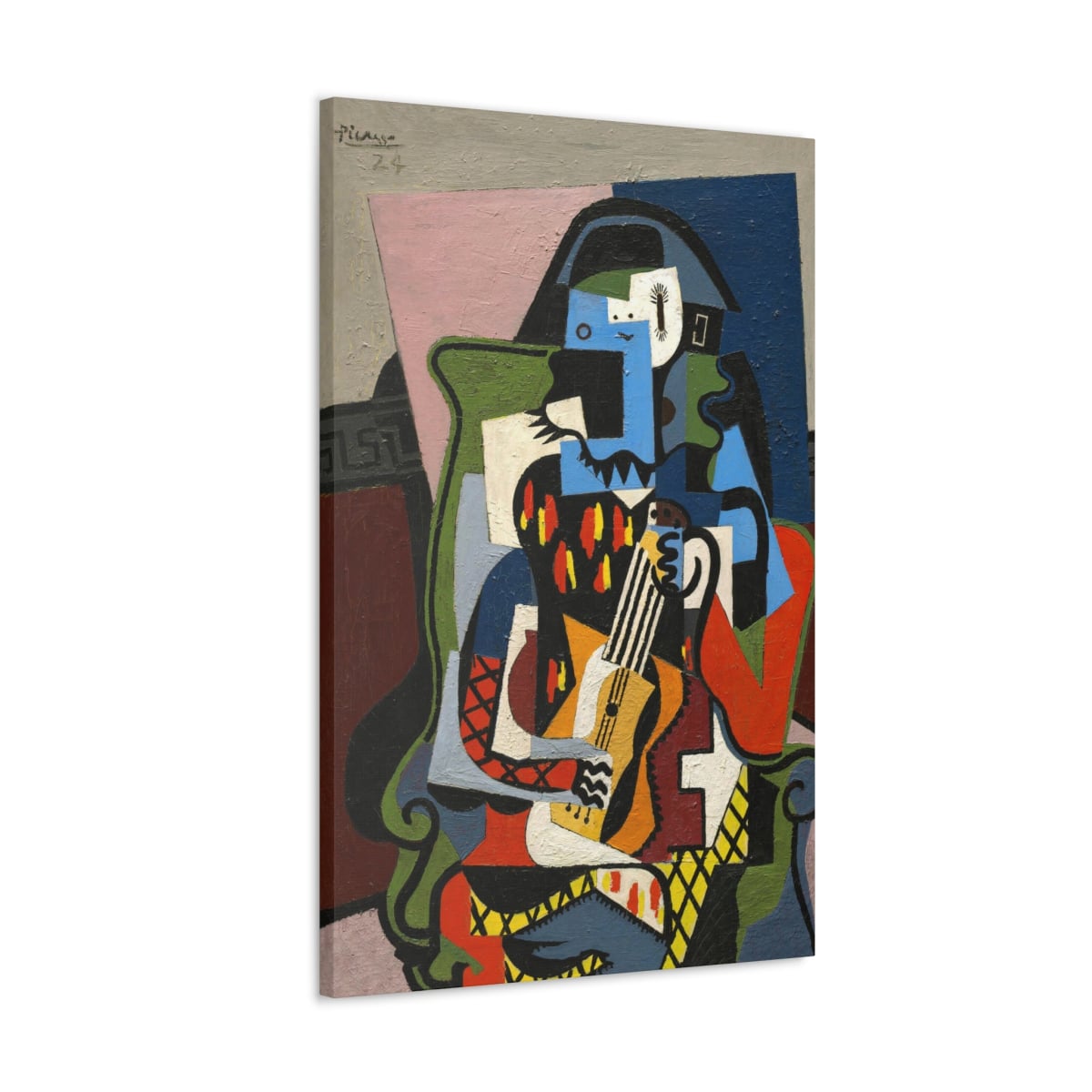 Harlequin Musician Canvas Art by Picasso - Timeless Elegance