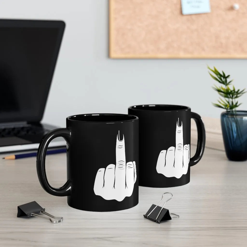 Have a nice day Kiss My Middle Finger Black mug 11oz