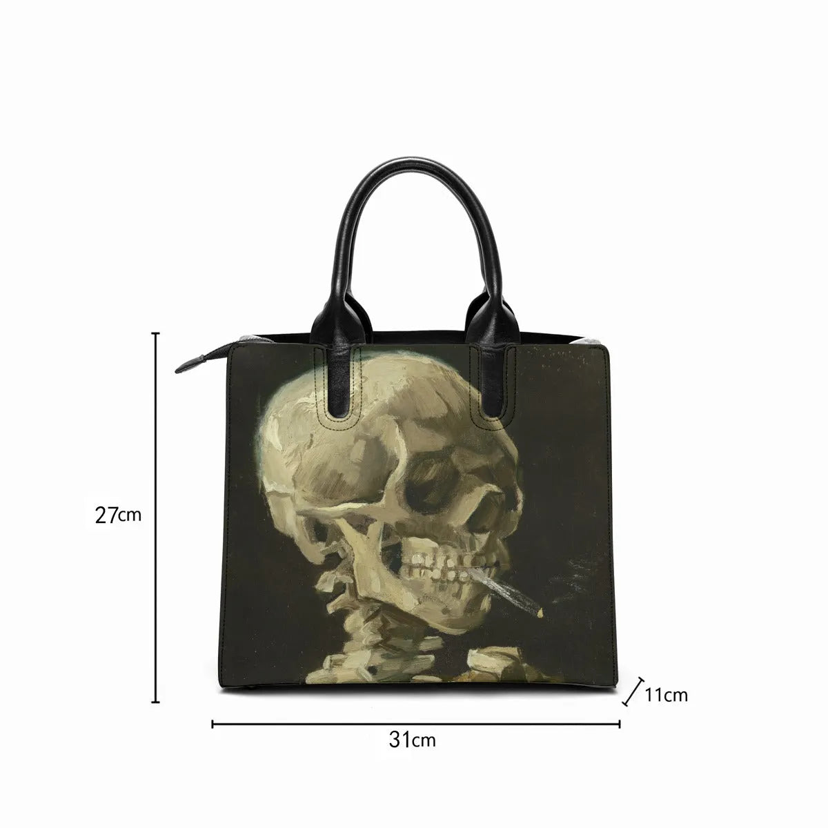 Head of a Skeleton by Vincent van Gogh Handbag