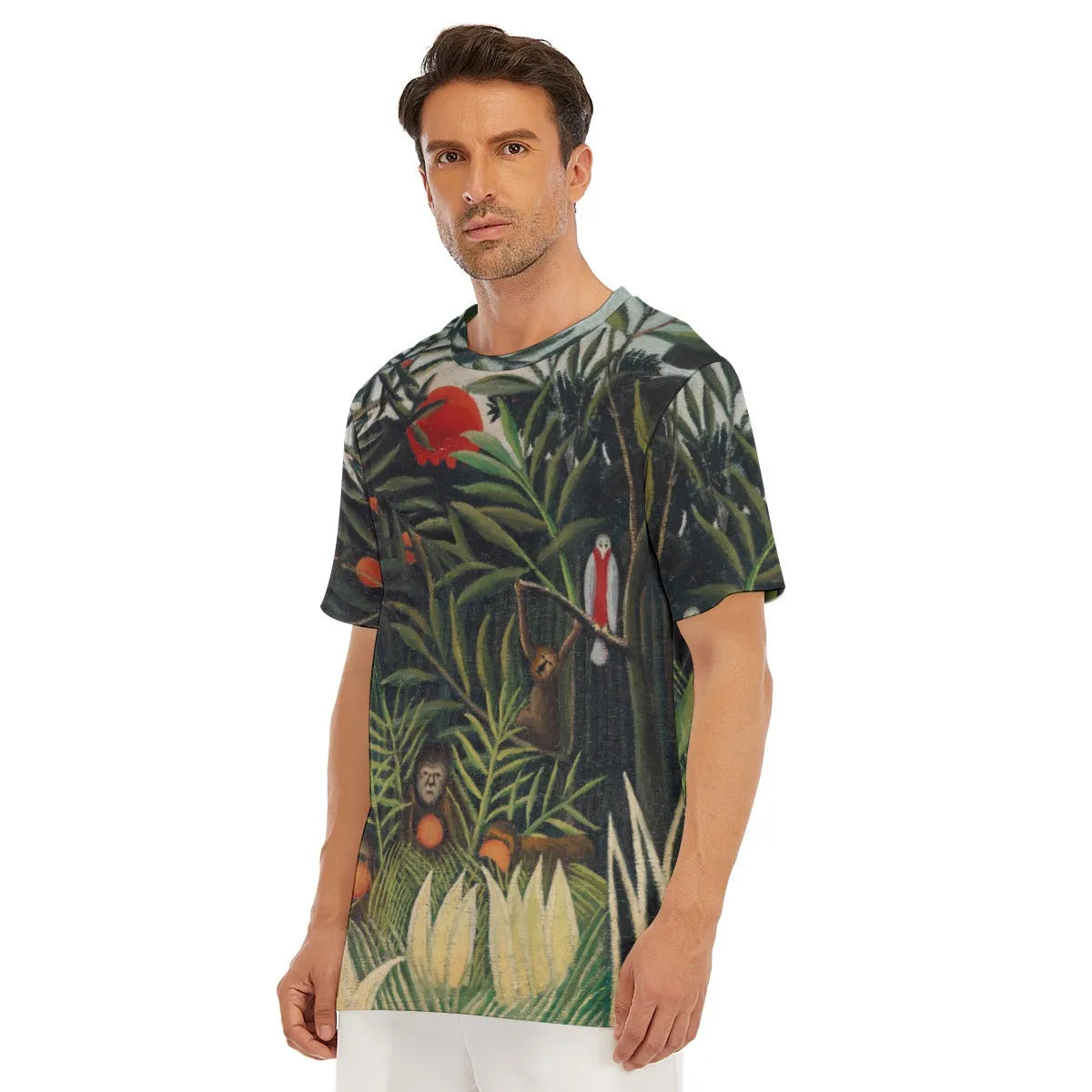 Henri Rousseau’s Monkeys and Parrot T-Shirt - Famous Art Tee