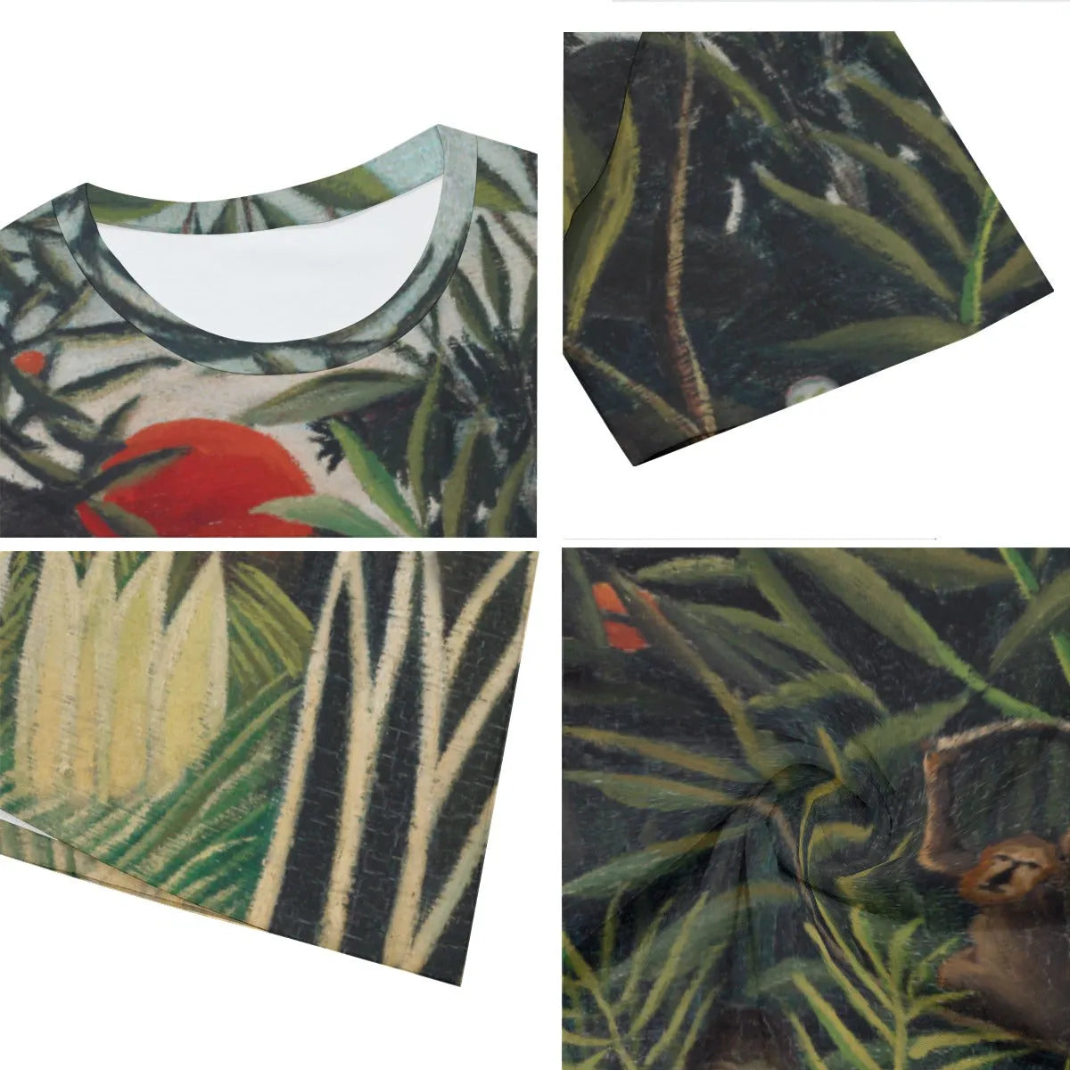 Henri Rousseau’s Monkeys and Parrot T-Shirt - Famous Art Tee