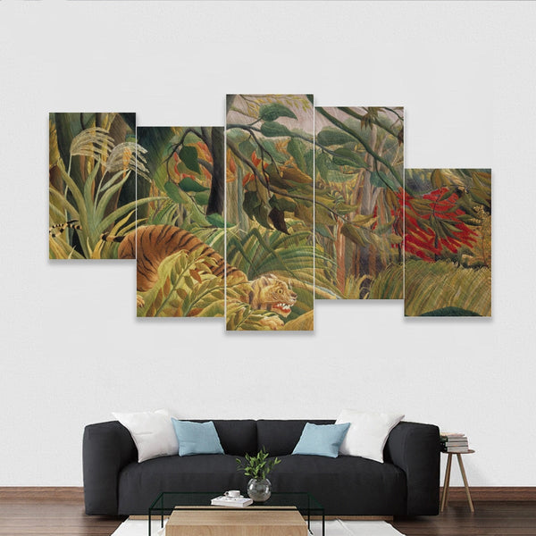 Henri Rousseau’s Tiger in a Tropical Storm Framed Murals