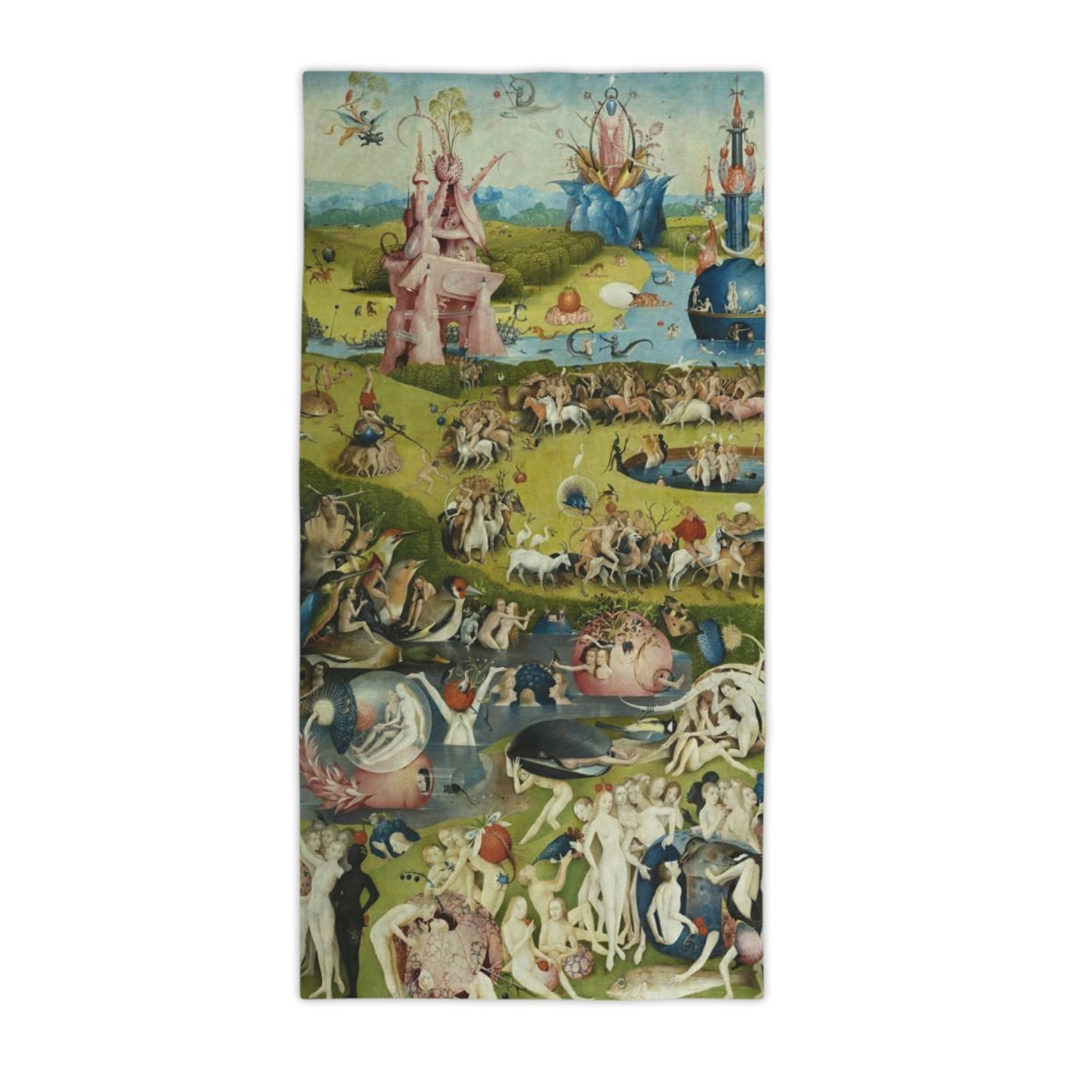 Hieronymus Bosch The Garden of Earthly Delights Beach Towels