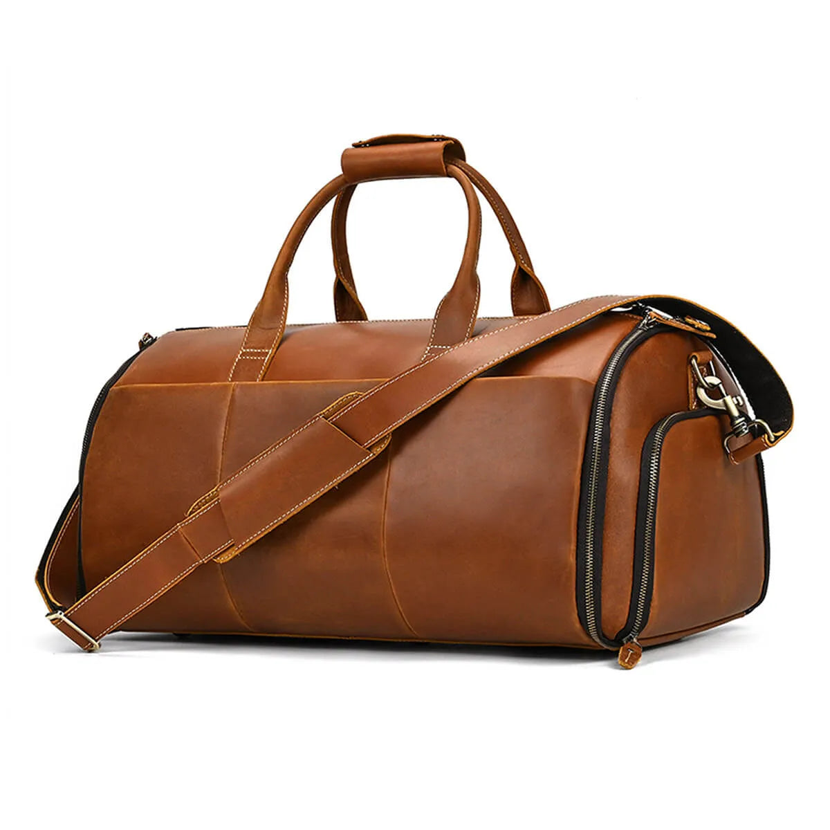 High-Quality Leather Business Folding Suit Travel Luggage Bag