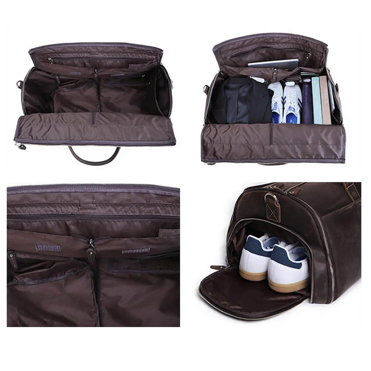 High-Quality Leather Business Folding Suit Travel Luggage Bag