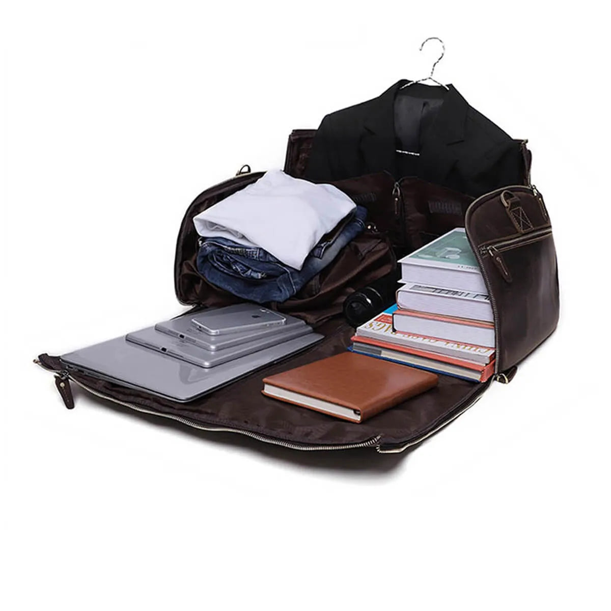 High-Quality Leather Business Folding Suit Travel Luggage Bag