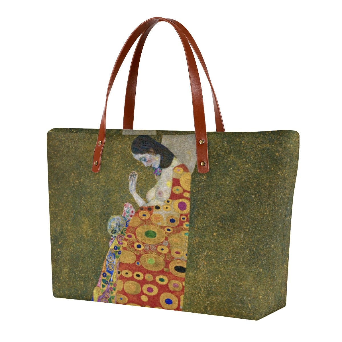 Hope II by Gustav Klimt Painting Waterproof Tote Bag