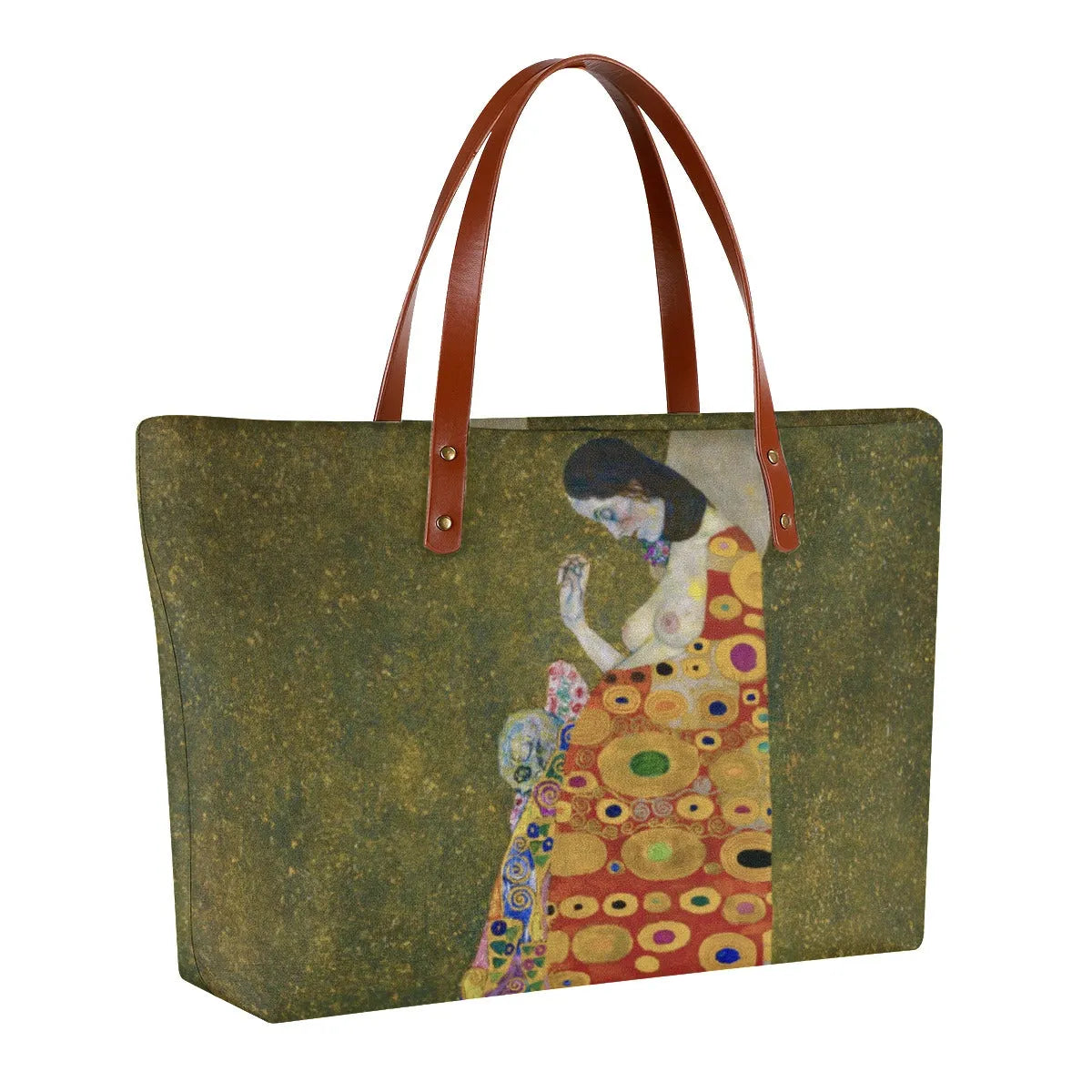 Hope II by Gustav Klimt Painting Waterproof Tote Bag