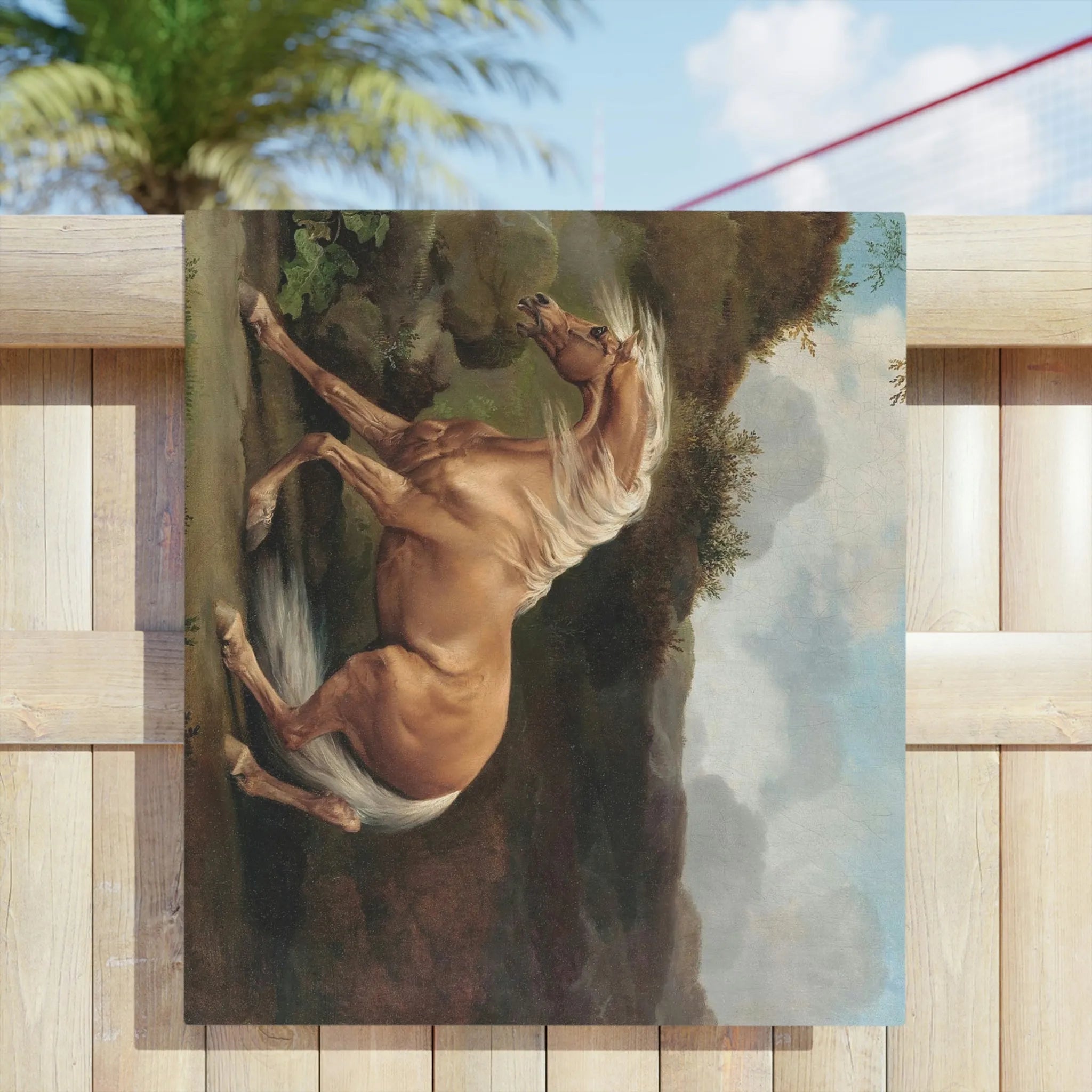 Horse Frightened by a Lion George Stubbs Beach Towels