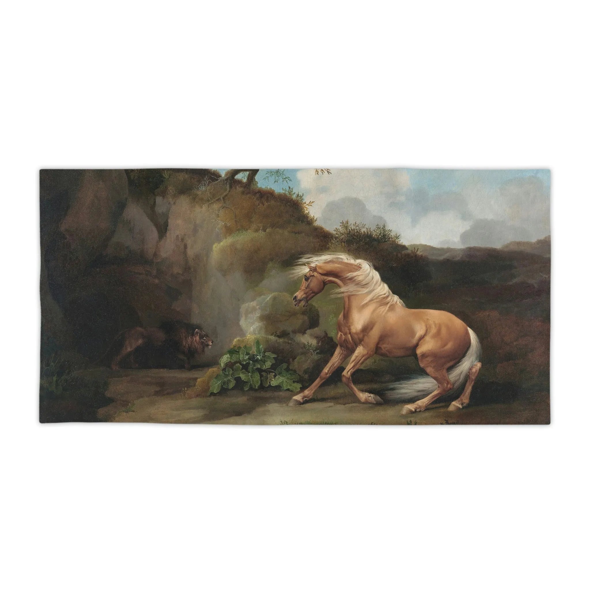 Horse Frightened by a Lion George Stubbs Beach Towels