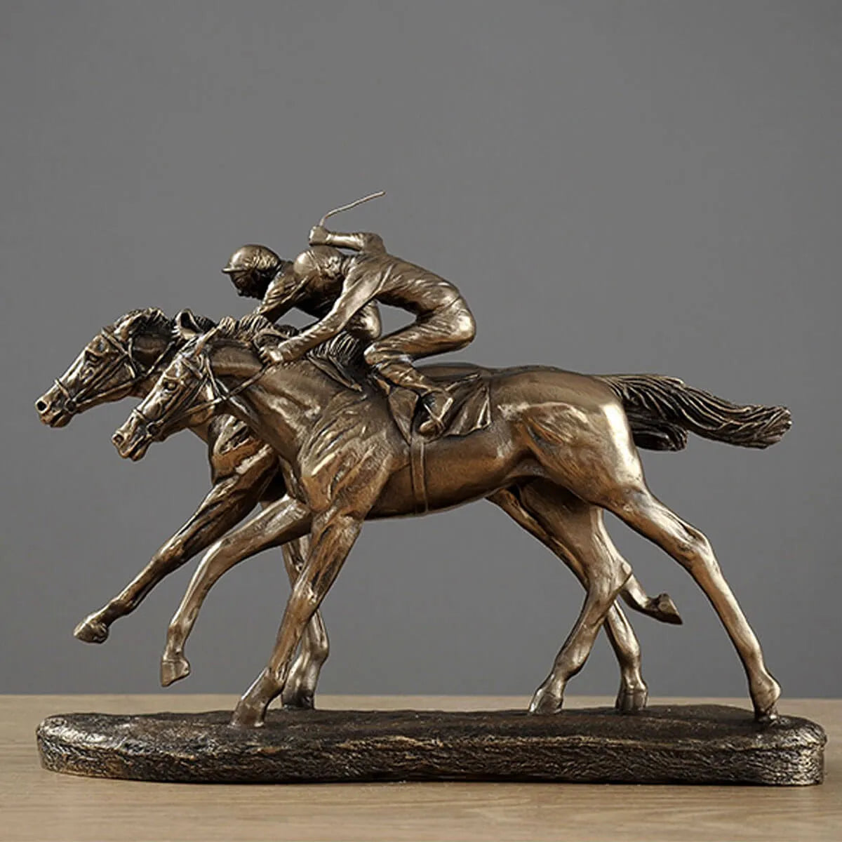 Horse Racing Equestrian Athlete Metal Sculpture