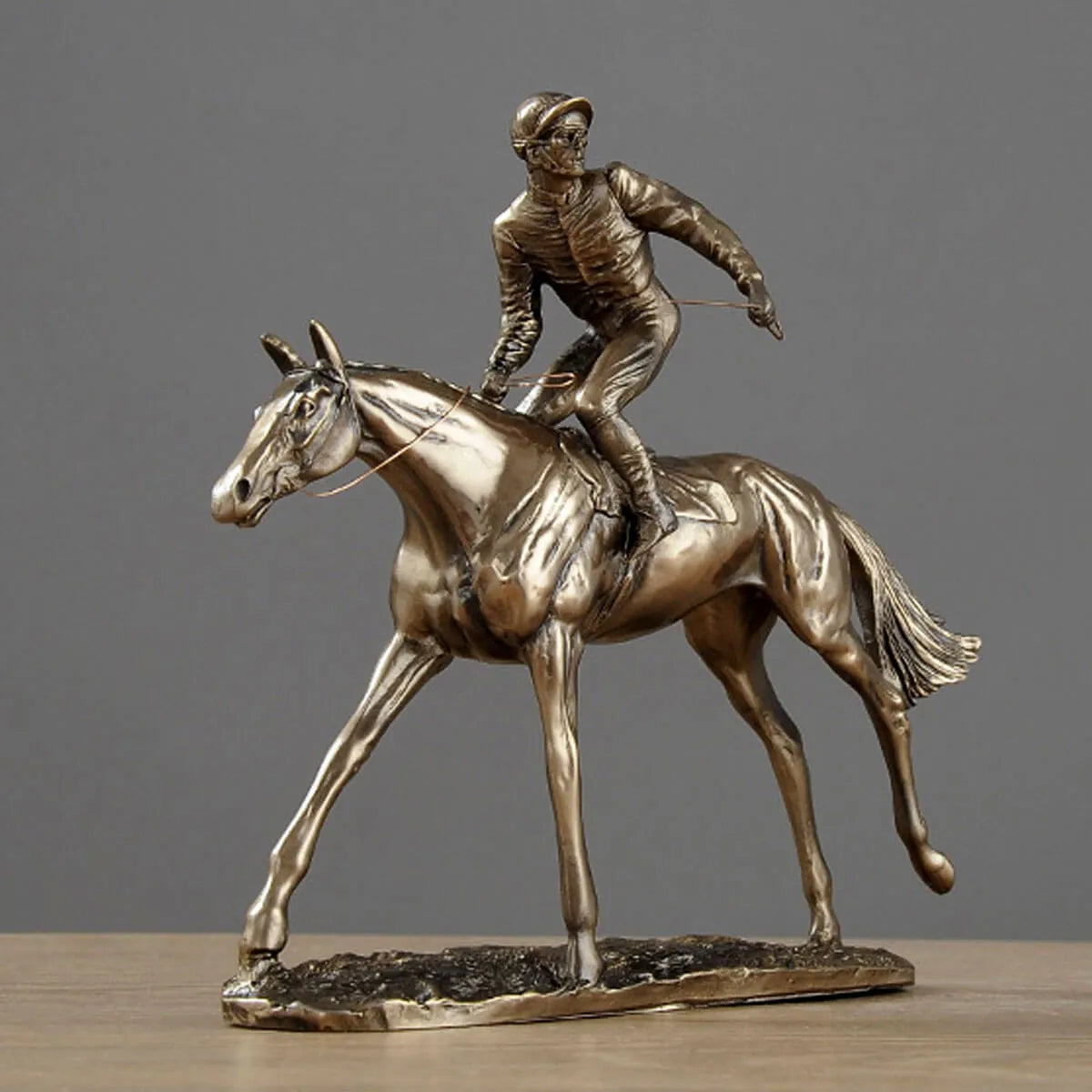 Horse Racing Equestrian Athlete Metal Sculpture