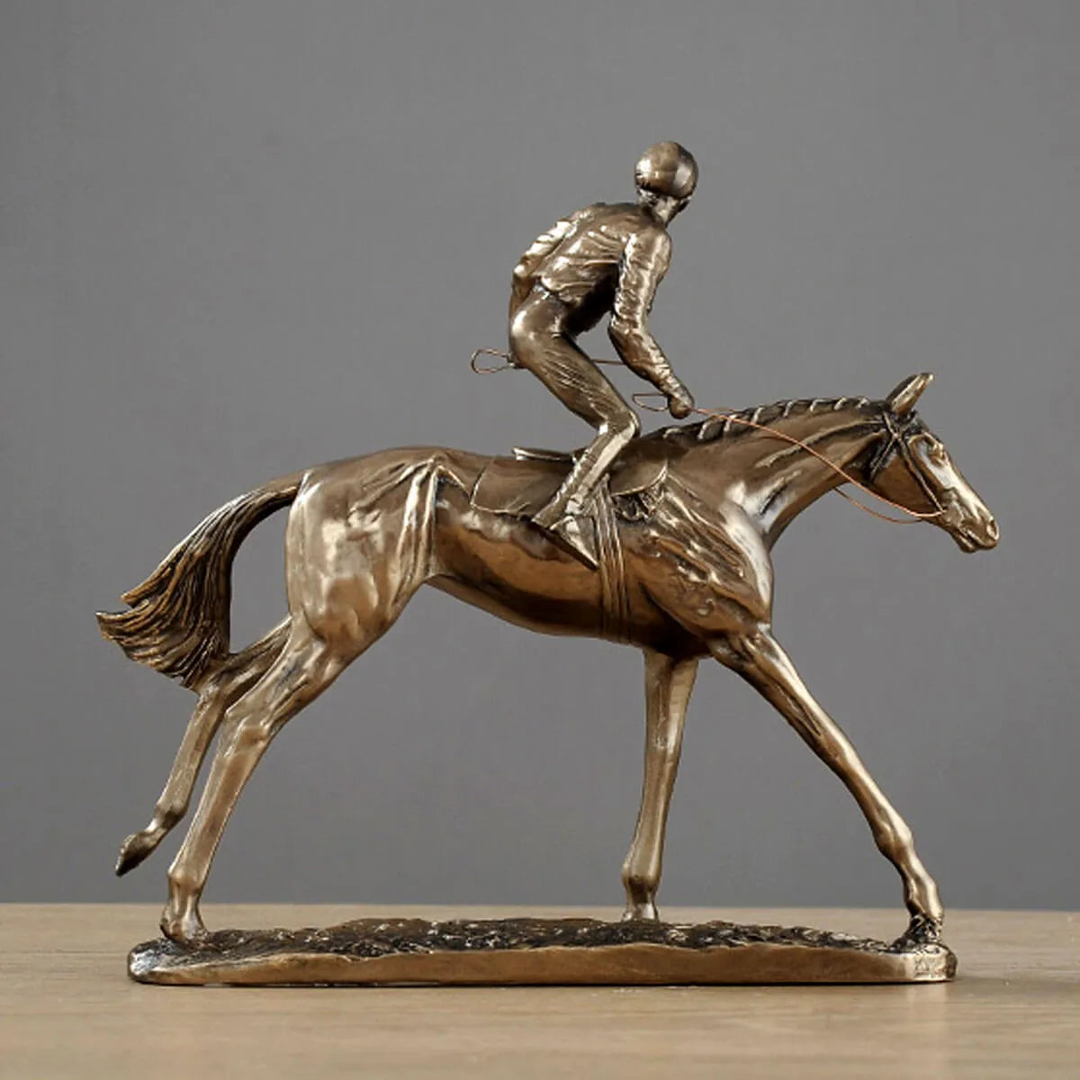 Horse Racing Equestrian Athlete Metal Sculpture