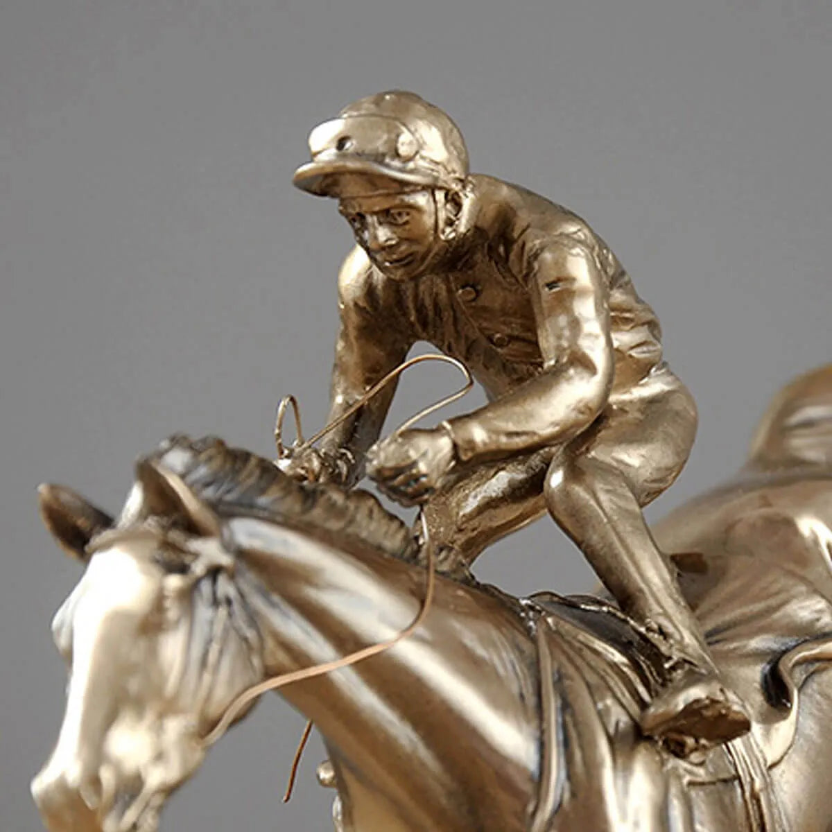 Horse Racing Equestrian Athlete Metal Sculpture