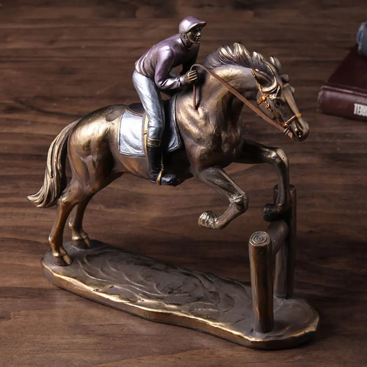 Horse Racing Sculpture Figurine Running Horse Vintage
