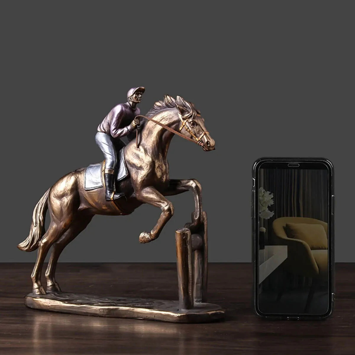 Horse Racing Sculpture Figurine Running Horse Vintage