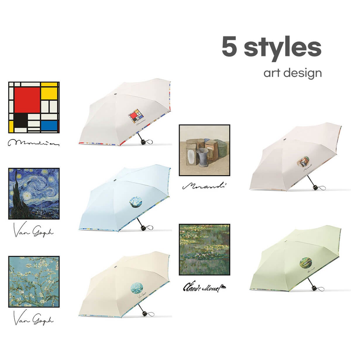 Iconic Art Painting Foldable Small Umbrella