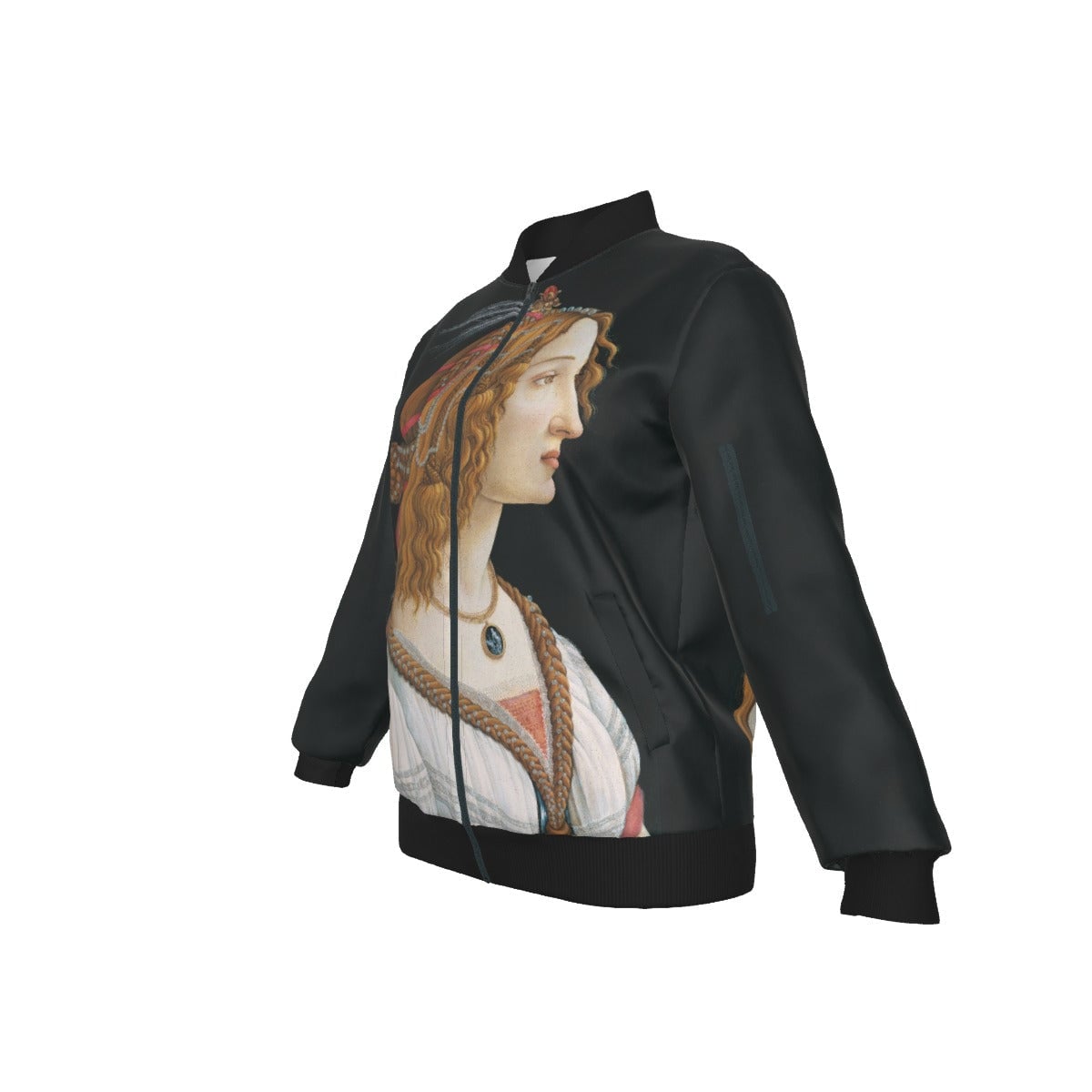 Idealized Portrait of a Lady Sandro Botticelli Women’s Bomber Jacket