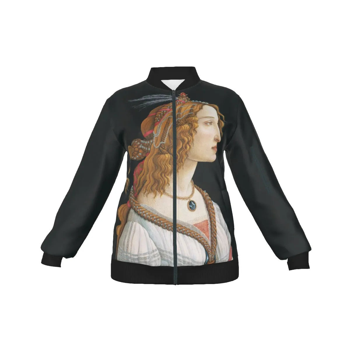 Idealized Portrait of a Lady Sandro Botticelli Women’s Bomber Jacket