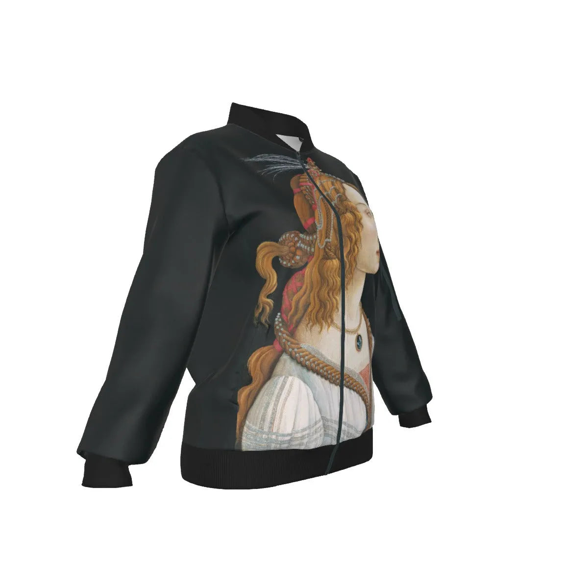 Idealized Portrait of a Lady Sandro Botticelli Women’s Bomber Jacket