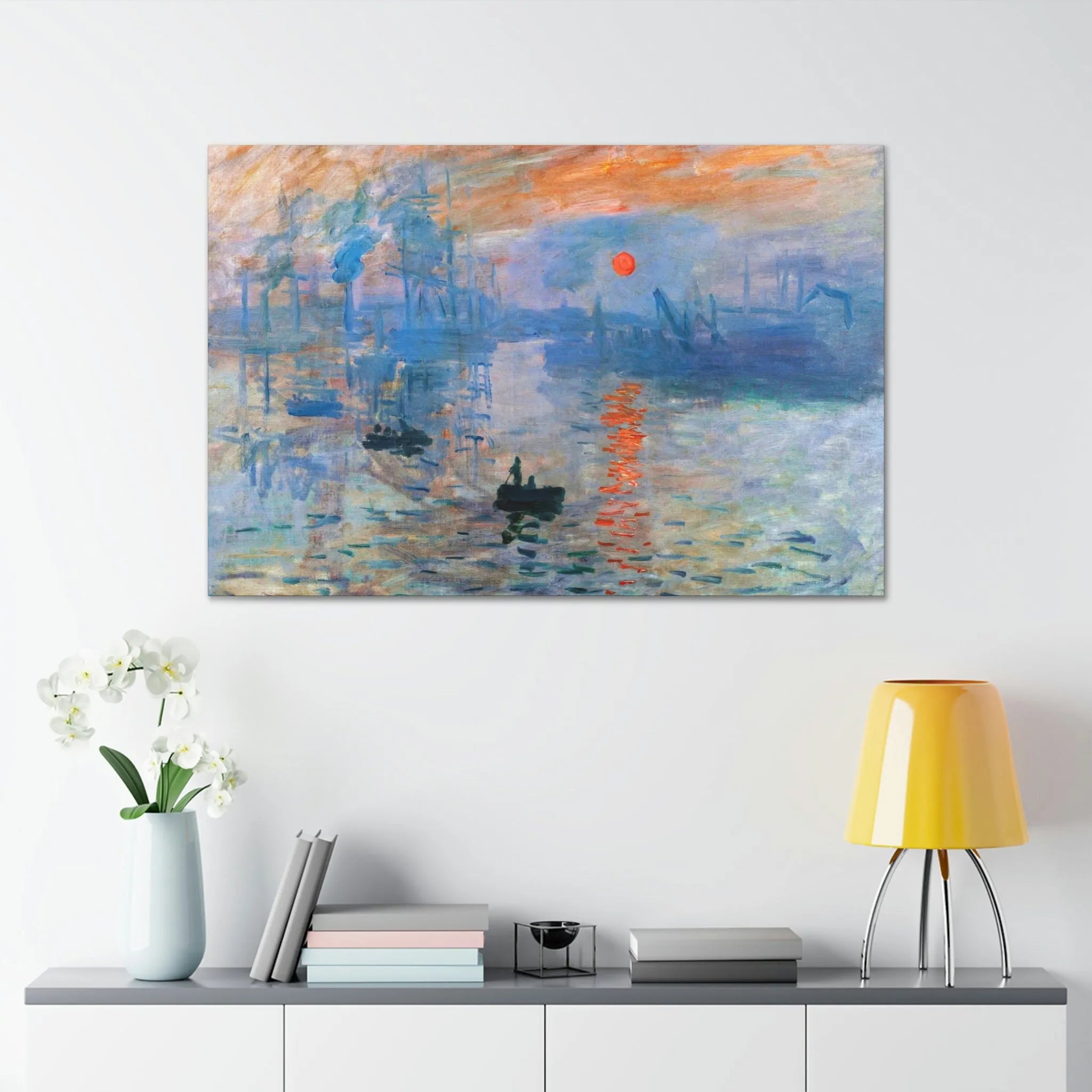 Impression Sunrise by Claude Monet Art Canvas Gallery Wraps