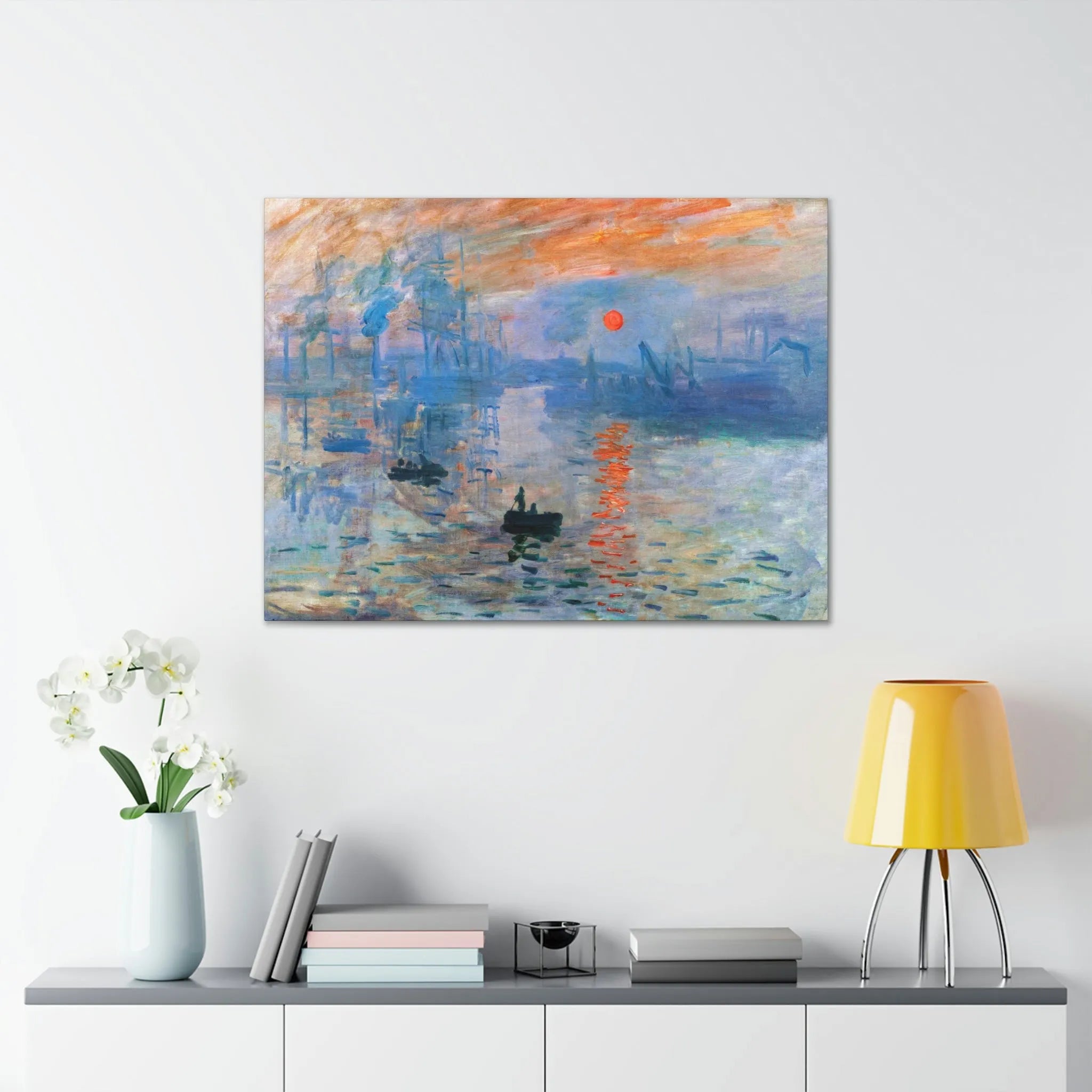 Impression Sunrise by Claude Monet Art Canvas Gallery Wraps