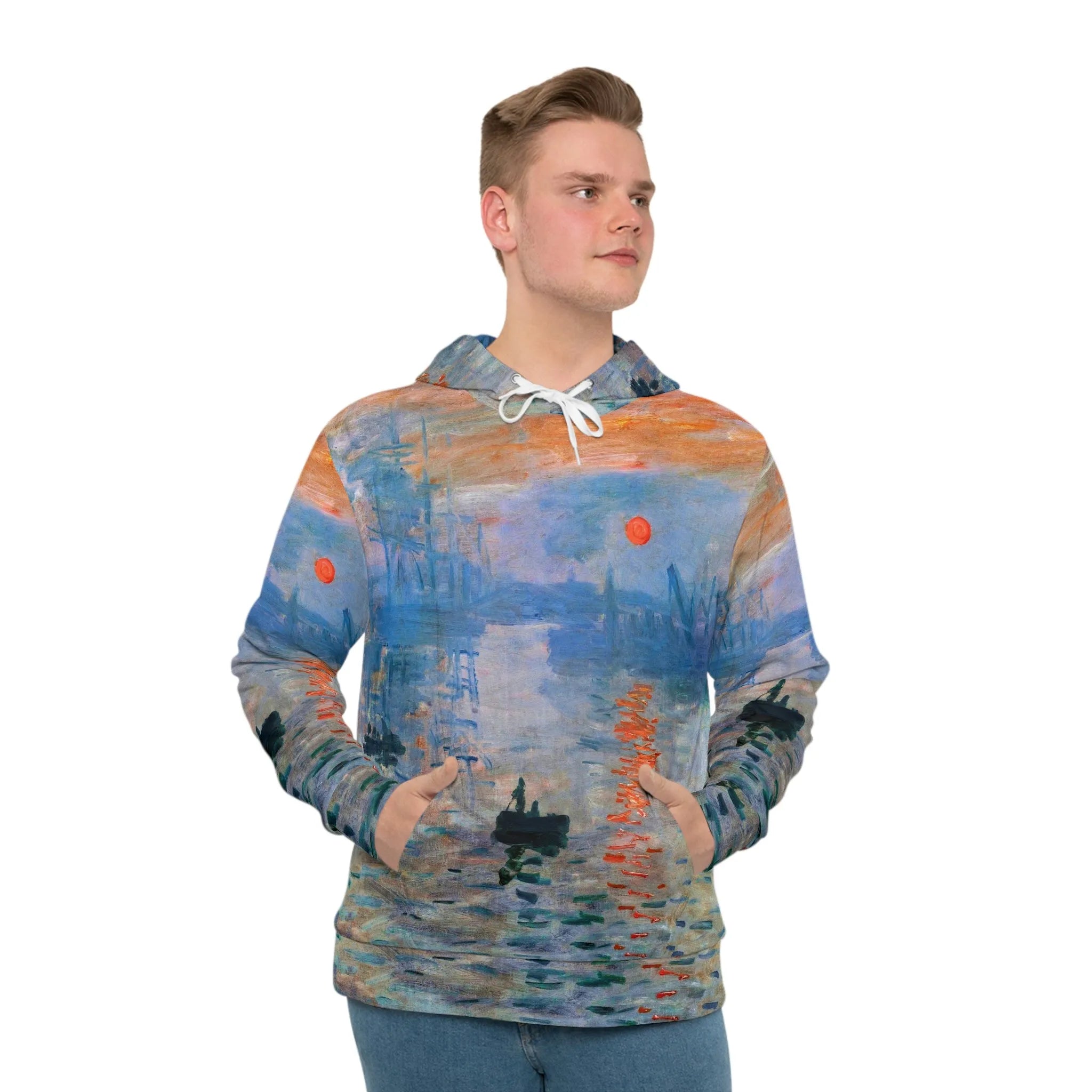 Impression Sunrise by Claude Monet Art Hoodie