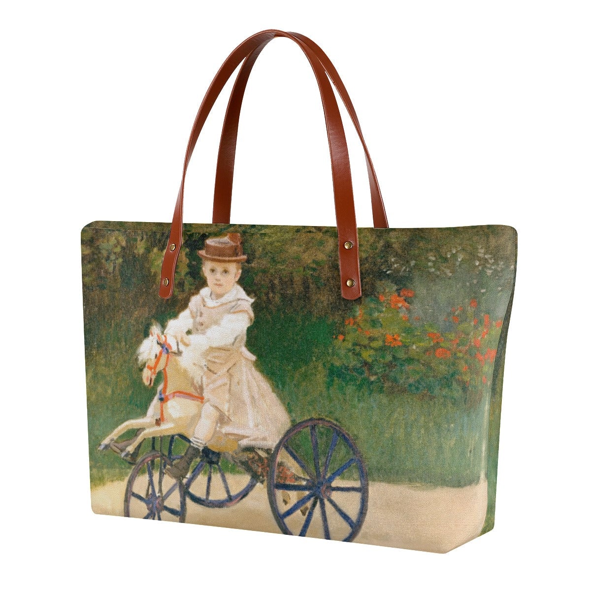 Jean Monet on His Hobby Horse by Claude Monet Tote Bag