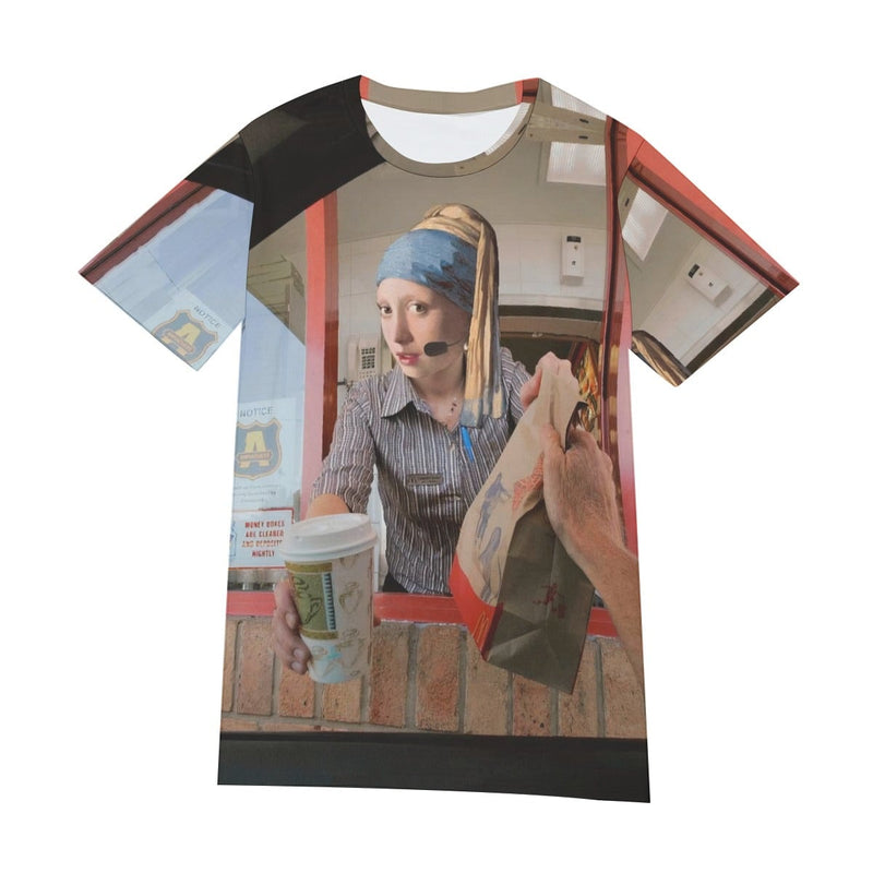 Johannes Vermeer Girl Fast Food Parody T-Shirt