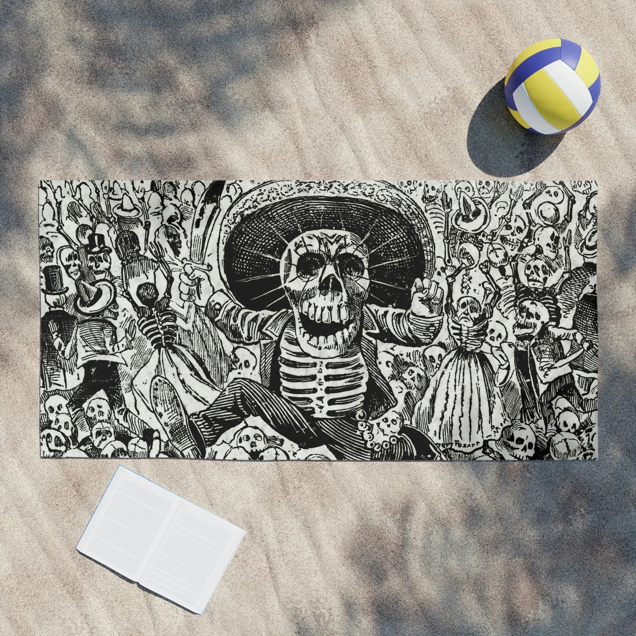 Jose Guadalupe Calaveras Mexican Skeleton Beach Towels