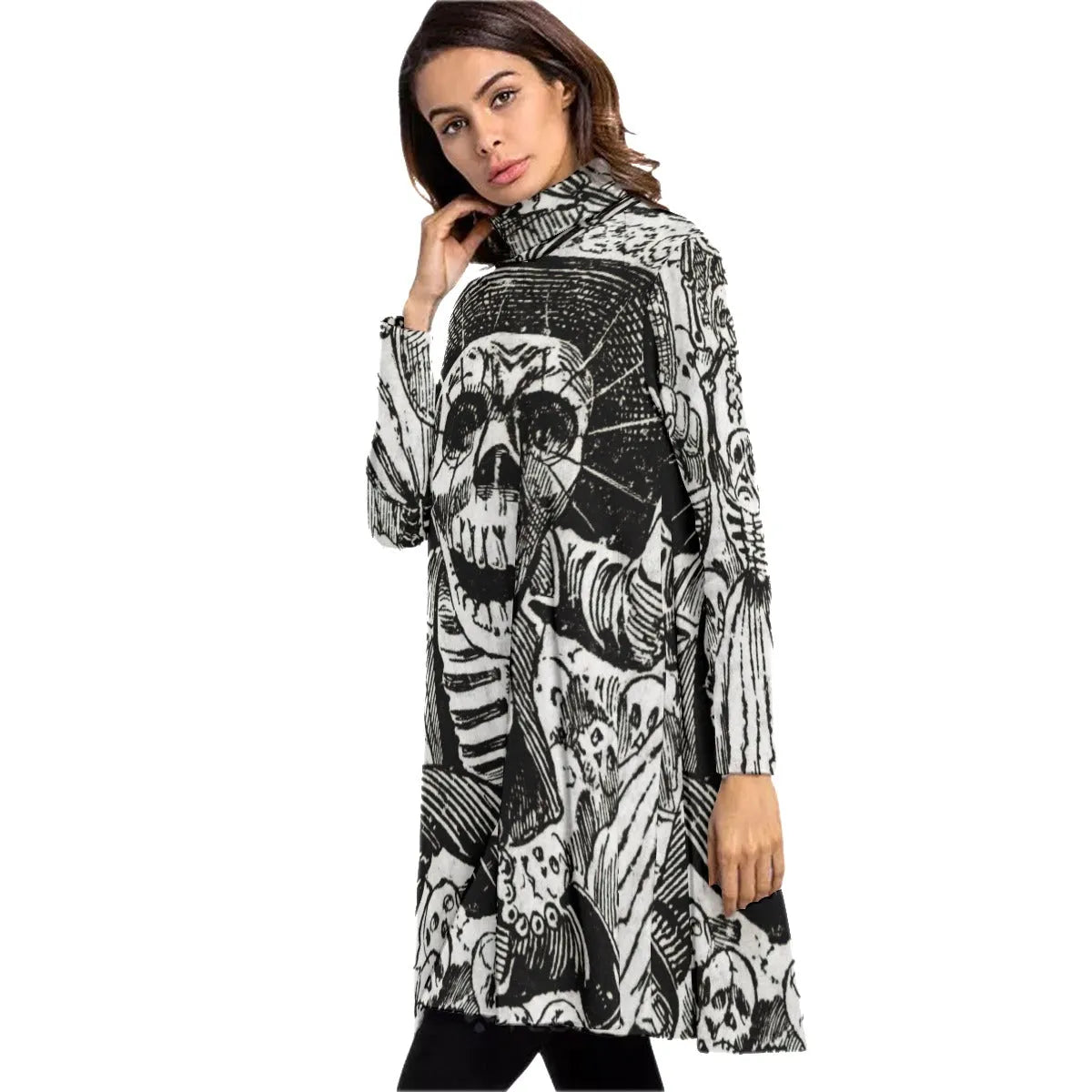 Jose Guadalupe Mexican Skeleton Art Dress Long Sleeve