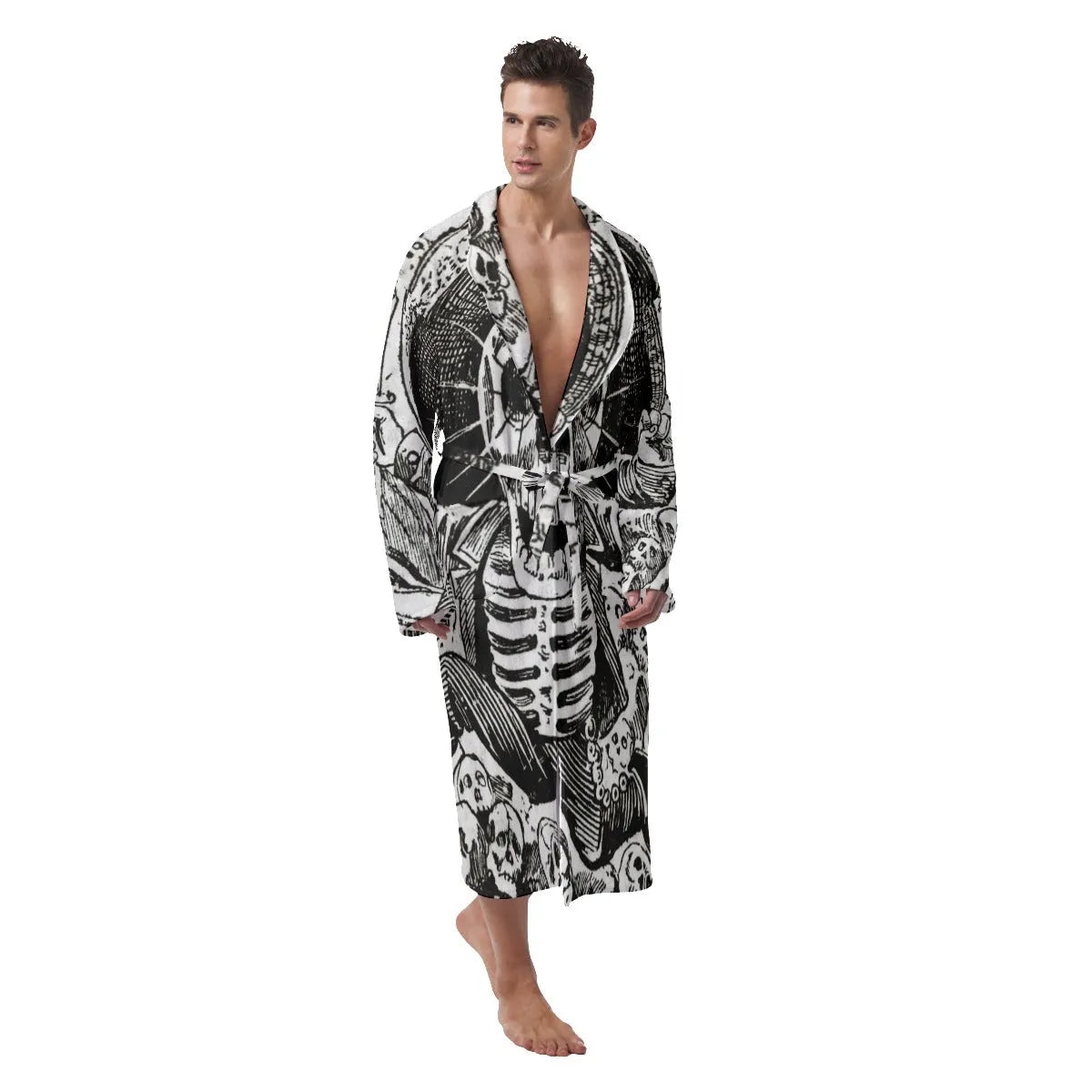 Jose Guadalupe Mexican Skeleton Art Heavy Fleece Robe