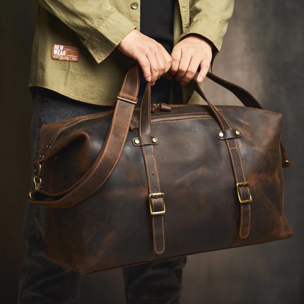 Upgrade Your Travels with a Large Vintage Leather Luggage Bag – The Mob ...