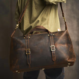 Stylish genuine leather duffel bag