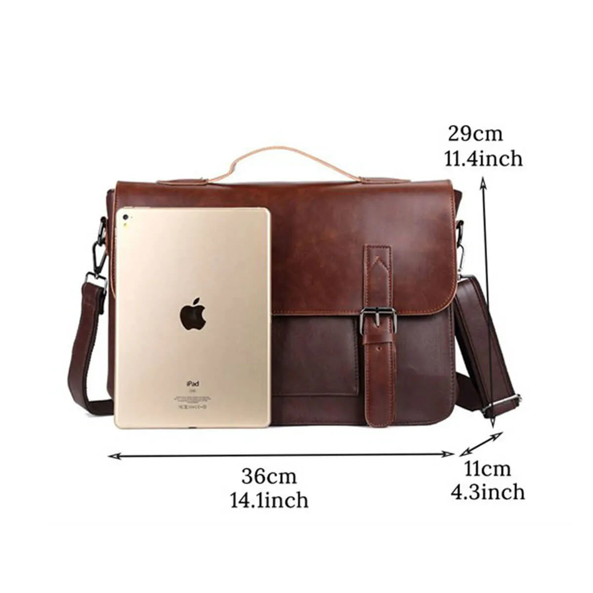 Large Vintage Horse Leather Briefcase Business Messenger Bag